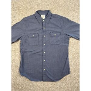 Fossil 54 Button Up Shirt Men's M Double Pocket Birdseye Knit